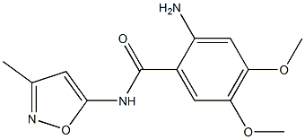 2-amino-4,5-dimethoxy-N-(3-methyl-1,2-oxazol-5-yl)benzamide Struktur