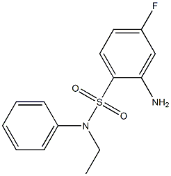 2-amino-N-ethyl-4-fluoro-N-phenylbenzene-1-sulfonamide Struktur