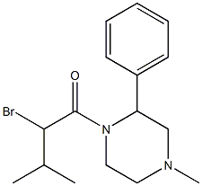 2-bromo-3-methyl-1-(4-methyl-2-phenylpiperazin-1-yl)butan-1-one Struktur