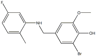 2-bromo-4-{[(5-fluoro-2-methylphenyl)amino]methyl}-6-methoxyphenol Struktur