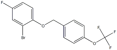 2-bromo-4-fluoro-1-{[4-(trifluoromethoxy)phenyl]methoxy}benzene Struktur