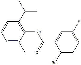 2-bromo-5-fluoro-N-[2-methyl-6-(propan-2-yl)phenyl]benzamide Struktur