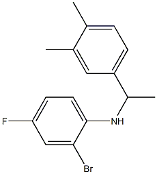 2-bromo-N-[1-(3,4-dimethylphenyl)ethyl]-4-fluoroaniline Struktur