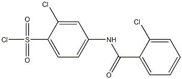 2-chloro-4-[(2-chlorobenzene)amido]benzene-1-sulfonyl chloride Struktur