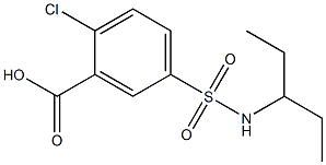 2-chloro-5-(pentan-3-ylsulfamoyl)benzoic acid Struktur