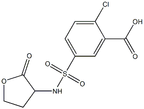 2-chloro-5-[(2-oxooxolan-3-yl)sulfamoyl]benzoic acid Struktur