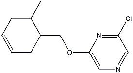 2-chloro-6-[(6-methylcyclohex-3-en-1-yl)methoxy]pyrazine Struktur