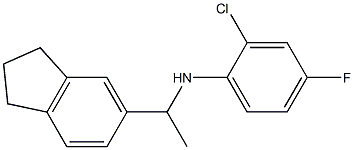 2-chloro-N-[1-(2,3-dihydro-1H-inden-5-yl)ethyl]-4-fluoroaniline Struktur