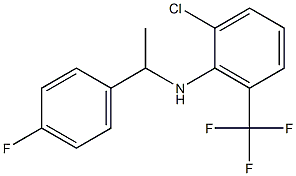 2-chloro-N-[1-(4-fluorophenyl)ethyl]-6-(trifluoromethyl)aniline Struktur