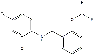 2-chloro-N-{[2-(difluoromethoxy)phenyl]methyl}-4-fluoroaniline Struktur