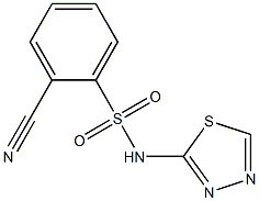 2-cyano-N-(1,3,4-thiadiazol-2-yl)benzene-1-sulfonamide Struktur