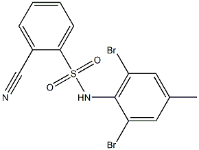 2-cyano-N-(2,6-dibromo-4-methylphenyl)benzene-1-sulfonamide Struktur