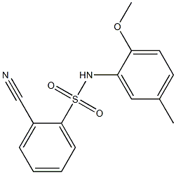 2-cyano-N-(2-methoxy-5-methylphenyl)benzene-1-sulfonamide Struktur