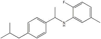 2-fluoro-5-methyl-N-{1-[4-(2-methylpropyl)phenyl]ethyl}aniline Struktur