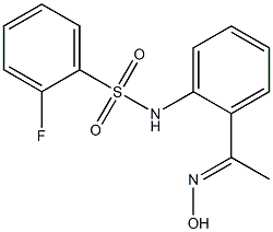 2-fluoro-N-{2-[1-(hydroxyimino)ethyl]phenyl}benzene-1-sulfonamide Struktur