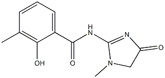 2-hydroxy-3-methyl-N-(1-methyl-4-oxo-4,5-dihydro-1H-imidazol-2-yl)benzamide Struktur