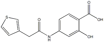 2-hydroxy-4-[2-(thiophen-3-yl)acetamido]benzoic acid Struktur