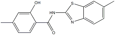 2-hydroxy-4-methyl-N-(6-methyl-1,3-benzothiazol-2-yl)benzamide Struktur