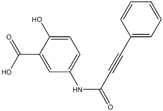 2-hydroxy-5-[(3-phenylprop-2-ynoyl)amino]benzoic acid Struktur