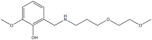 2-methoxy-6-({[3-(2-methoxyethoxy)propyl]amino}methyl)phenol Struktur