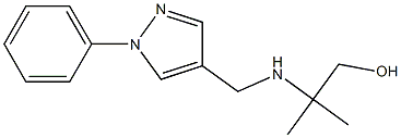 2-methyl-2-{[(1-phenyl-1H-pyrazol-4-yl)methyl]amino}propan-1-ol Struktur