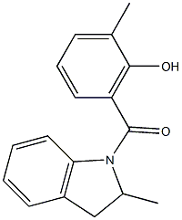 2-methyl-6-[(2-methyl-2,3-dihydro-1H-indol-1-yl)carbonyl]phenol Struktur