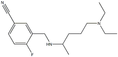 3-({[5-(diethylamino)pentan-2-yl]amino}methyl)-4-fluorobenzonitrile Struktur