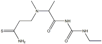 3-({1-[(ethylcarbamoyl)amino]-1-oxopropan-2-yl}(methyl)amino)propanethioamide Struktur