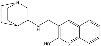 3-({1-azabicyclo[2.2.2]octan-3-ylamino}methyl)quinolin-2-ol Struktur