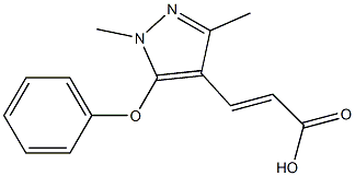 3-(1,3-dimethyl-5-phenoxy-1H-pyrazol-4-yl)prop-2-enoic acid Struktur