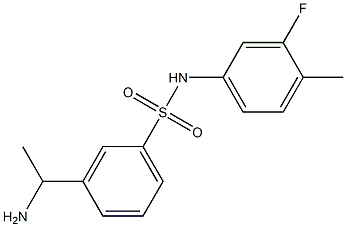 3-(1-aminoethyl)-N-(3-fluoro-4-methylphenyl)benzene-1-sulfonamide Struktur