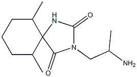 3-(2-aminopropyl)-6,10-dimethyl-1,3-diazaspiro[4.5]decane-2,4-dione Struktur