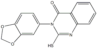 3-(2H-1,3-benzodioxol-5-yl)-2-sulfanyl-3,4-dihydroquinazolin-4-one Struktur