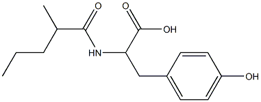 3-(4-hydroxyphenyl)-2-(2-methylpentanamido)propanoic acid Struktur