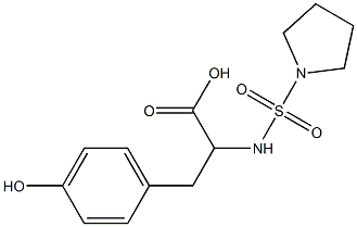 3-(4-hydroxyphenyl)-2-[(pyrrolidine-1-sulfonyl)amino]propanoic acid Struktur