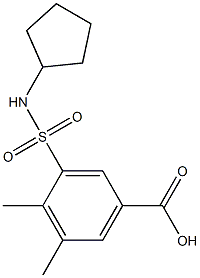 3-(cyclopentylsulfamoyl)-4,5-dimethylbenzoic acid Struktur