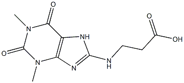 3-[(1,3-dimethyl-2,6-dioxo-2,3,6,7-tetrahydro-1H-purin-8-yl)amino]propanoic acid Struktur