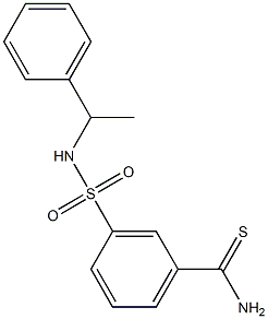 3-[(1-phenylethyl)sulfamoyl]benzene-1-carbothioamide Struktur