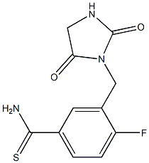 3-[(2,5-dioxoimidazolidin-1-yl)methyl]-4-fluorobenzenecarbothioamide Struktur