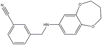 3-[(3,4-dihydro-2H-1,5-benzodioxepin-7-ylamino)methyl]benzonitrile Struktur