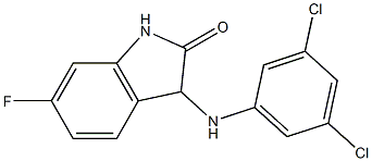 3-[(3,5-dichlorophenyl)amino]-6-fluoro-2,3-dihydro-1H-indol-2-one Struktur