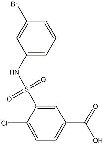 3-[(3-bromophenyl)sulfamoyl]-4-chlorobenzoic acid Struktur