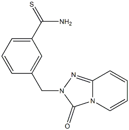 3-[(3-oxo[1,2,4]triazolo[4,3-a]pyridin-2(3H)-yl)methyl]benzenecarbothioamide Struktur