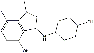 3-[(4-hydroxycyclohexyl)amino]-1,7-dimethyl-2,3-dihydro-1H-inden-4-ol Struktur