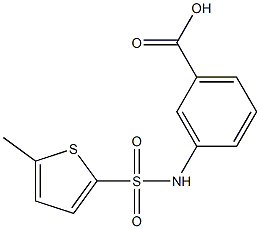 3-[(5-methylthiophene-2-)sulfonamido]benzoic acid Struktur