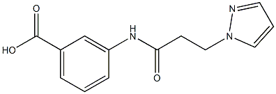 3-[3-(1H-pyrazol-1-yl)propanamido]benzoic acid Struktur