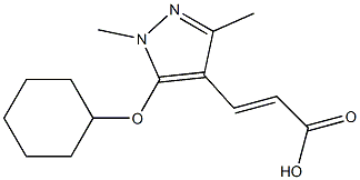 3-[5-(cyclohexyloxy)-1,3-dimethyl-1H-pyrazol-4-yl]prop-2-enoic acid Struktur