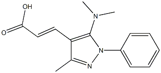 3-[5-(dimethylamino)-3-methyl-1-phenyl-1H-pyrazol-4-yl]prop-2-enoic acid Struktur