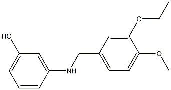 3-{[(3-ethoxy-4-methoxyphenyl)methyl]amino}phenol Struktur