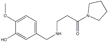 3-{[(3-hydroxy-4-methoxyphenyl)methyl]amino}-1-(pyrrolidin-1-yl)propan-1-one Struktur